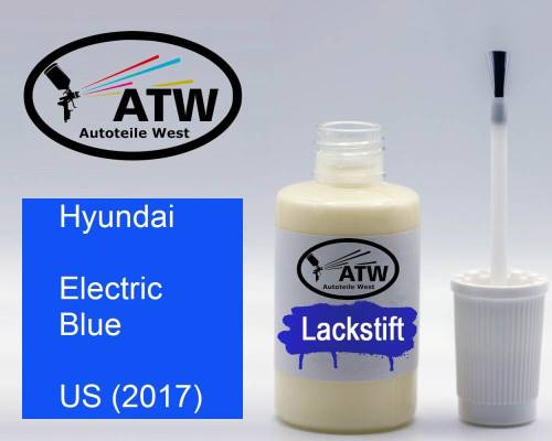 Hyundai, Electric Blue, US (2017): 20ml Lackstift, von ATW Autoteile West.